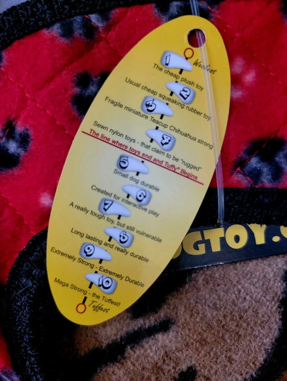 Tuffy Dog Toy Chew Ring  Tuff Scale 10  No Stuff Large Xlarge Red .. New!